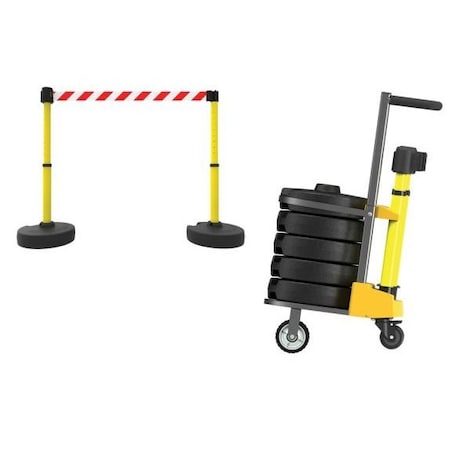 Accuform MOBILE BANNER STAKE STANCHION CART PRB922YL PRB922YL